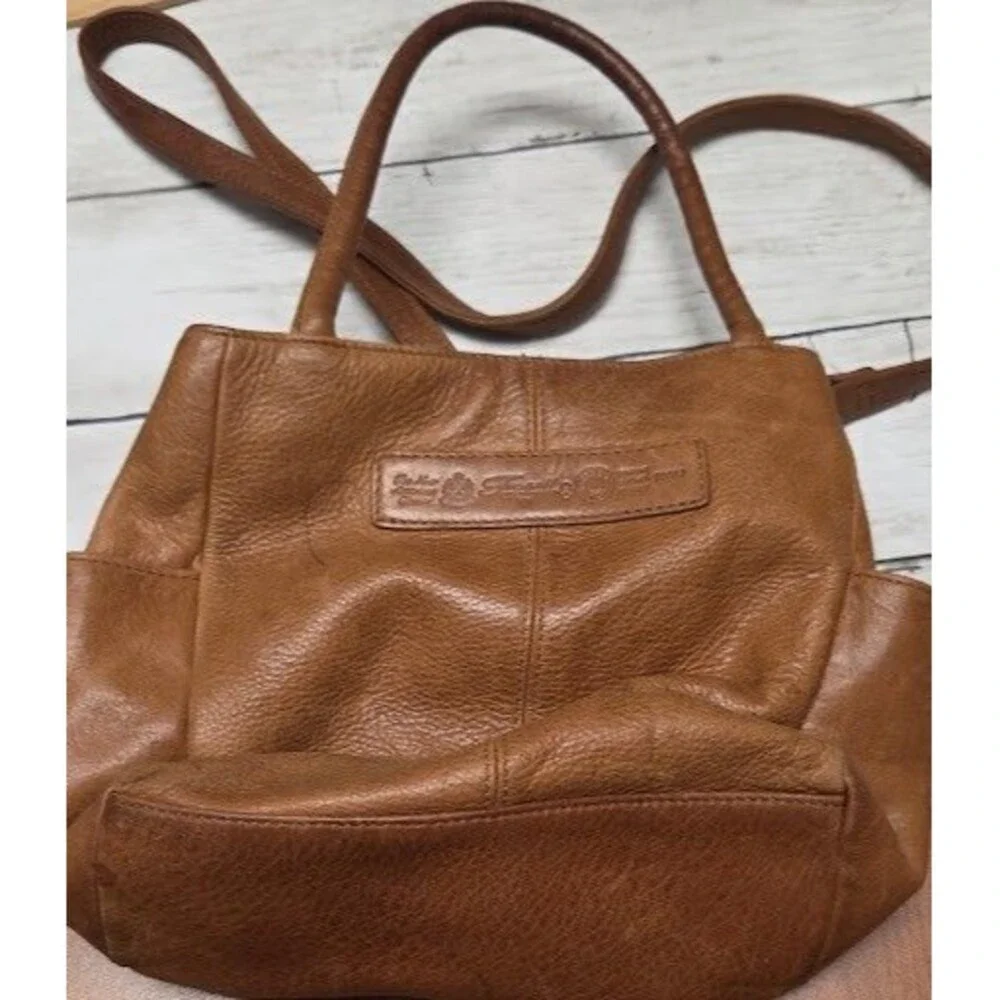 Vintage Fossil Tan Pebbled Leather Crossbody Shoulder Bag Key Fob 75082 Boho